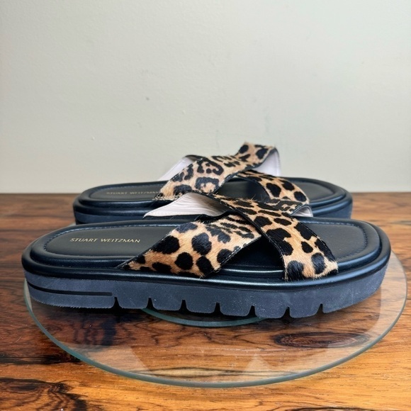 Stuart Weitzman Elodie Cross Lug Slide Sandal in haircalf - Picture 6 of 16